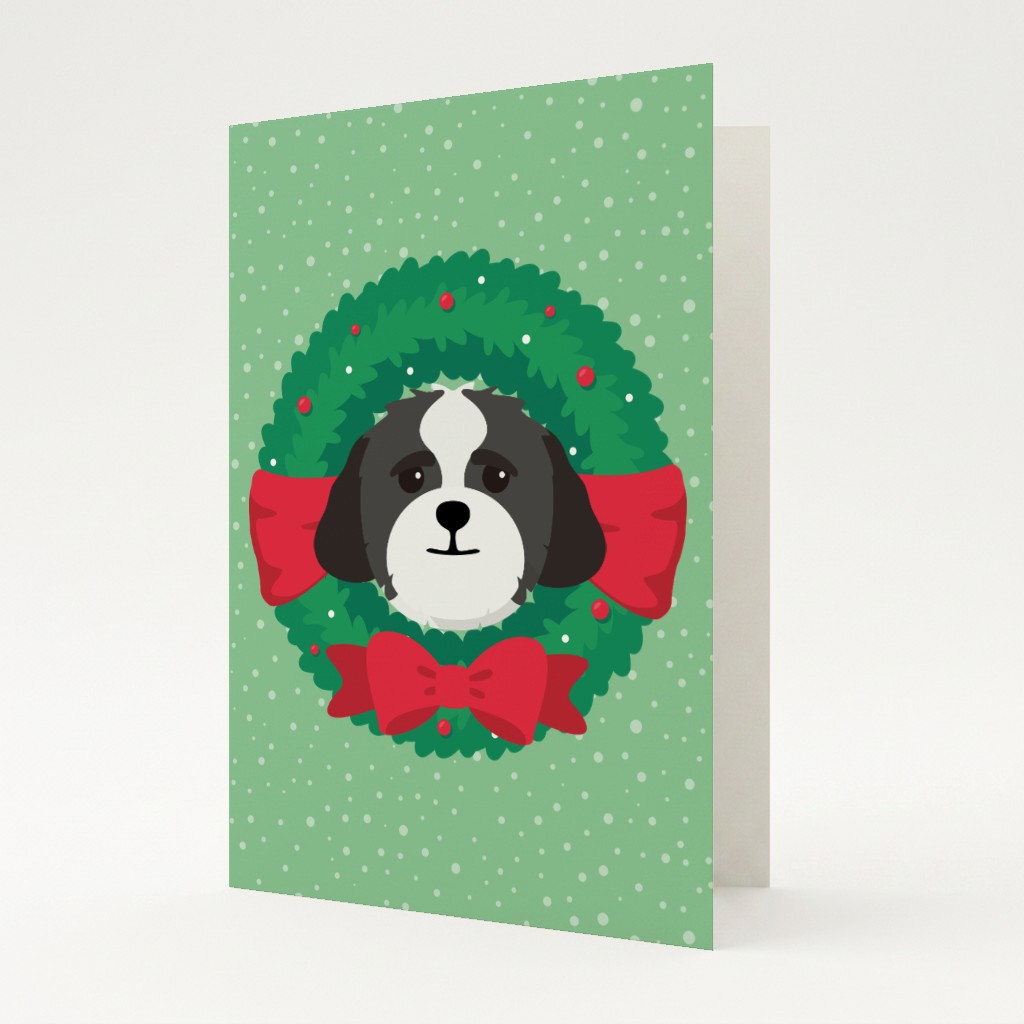 Festive Wreath: Personalised {breedFullName} Card