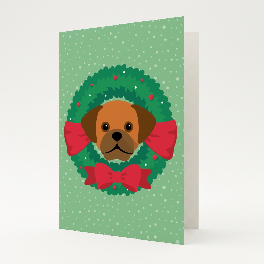 Festive Wreath: Personalised {breedFullName} Card