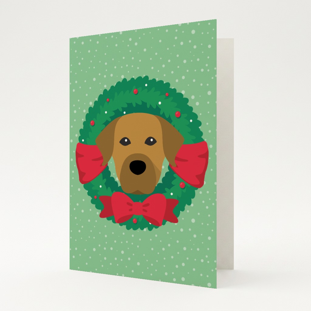 Festive Wreath: Personalized {breedFullName} Card