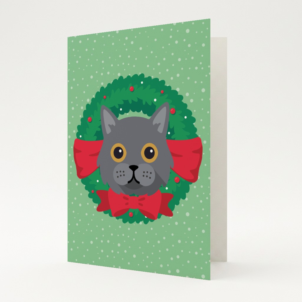 Festive Wreath: Personalised {breedFullName} Card