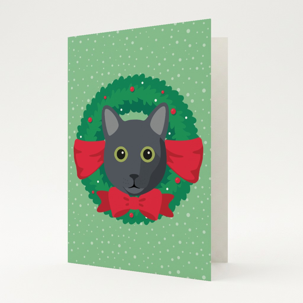 Festive Wreath: Personalized {breedFullName} Card