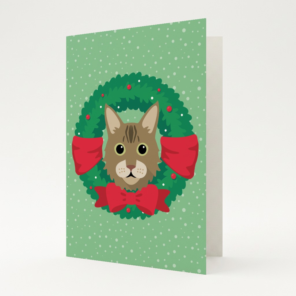 Festive Wreath: Personalized {breedFullName} Card
