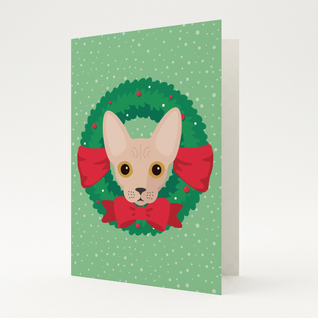 Festive Wreath: Personalized {breedFullName} Card