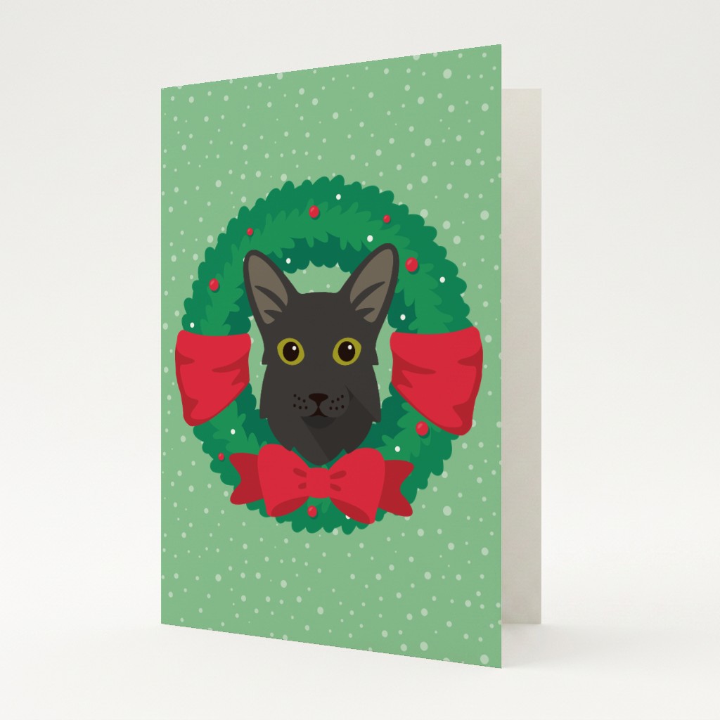 Festive Wreath: Personalized {breedFullName} Card