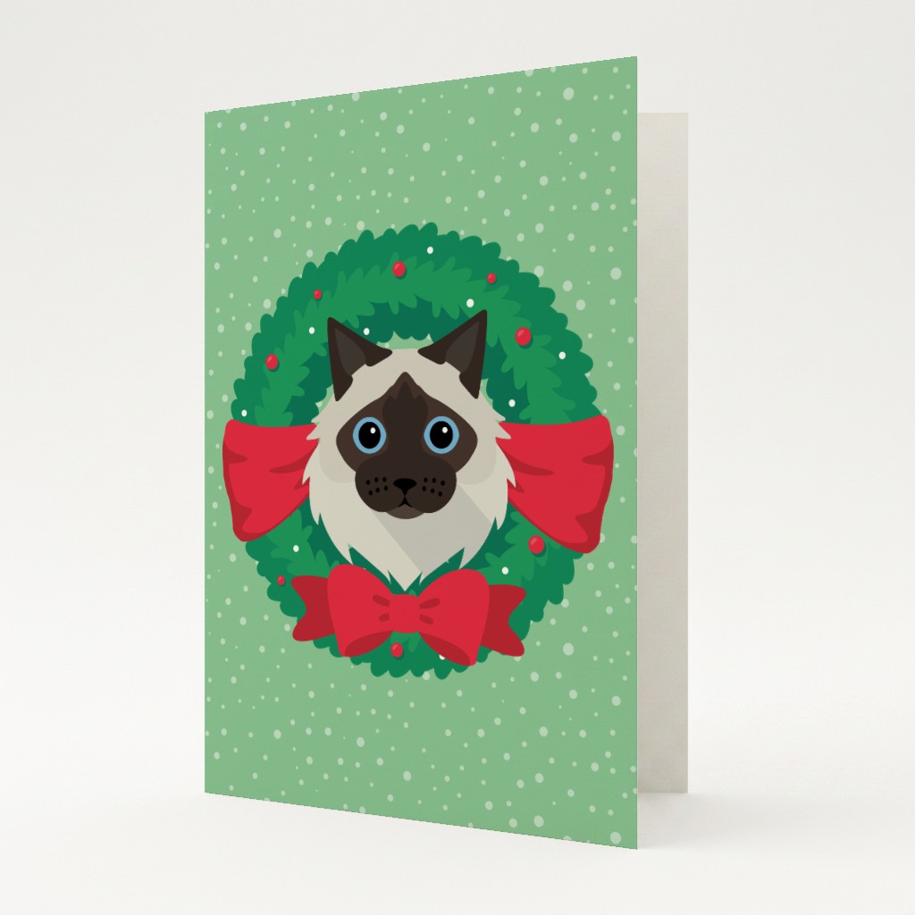 Festive Wreath: Personalised {breedFullName} Card