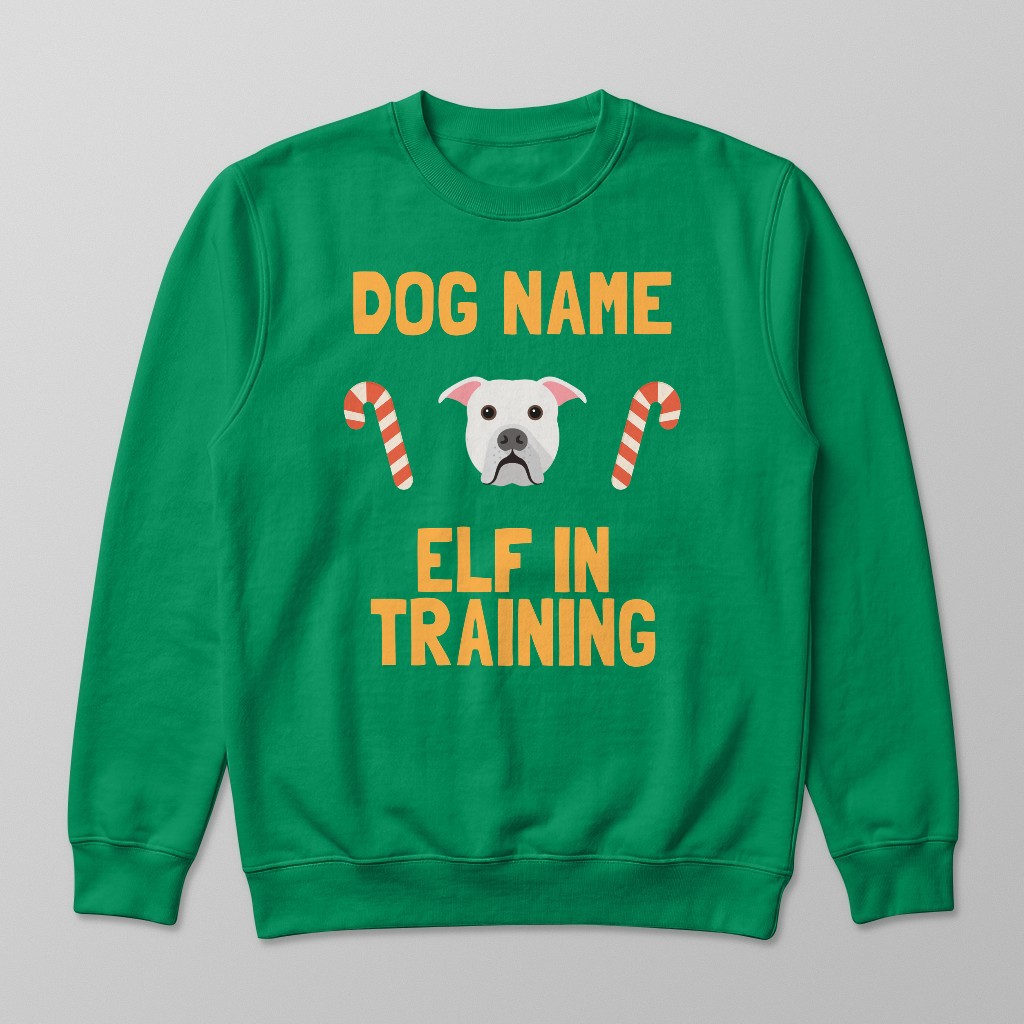 Elf In Training: Personalised {breedFullName} Sweatshirt