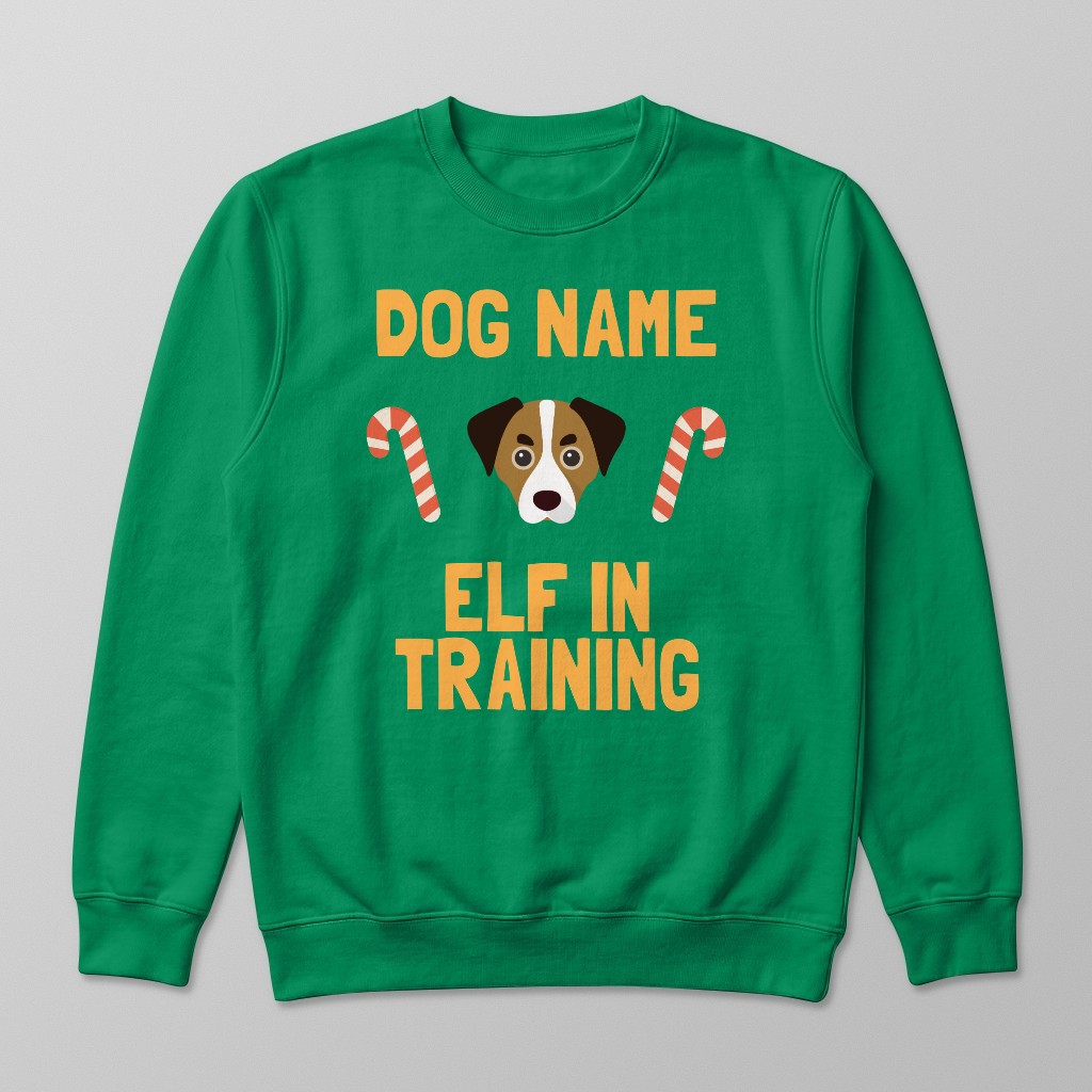 Elf In Training: Personalized {breedFullName} Sweatshirt