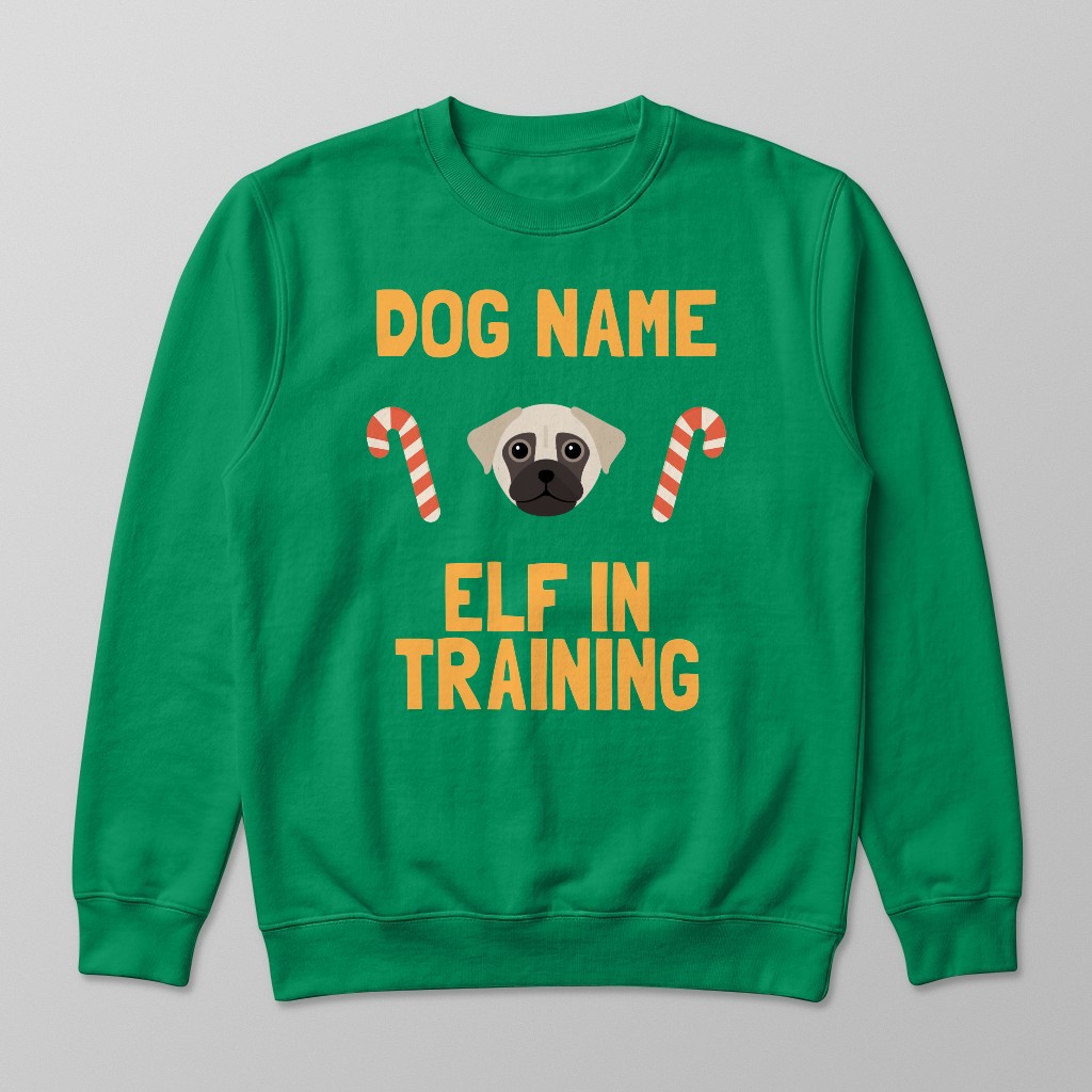 Elf In Training: Personalised {breedFullName} Sweatshirt