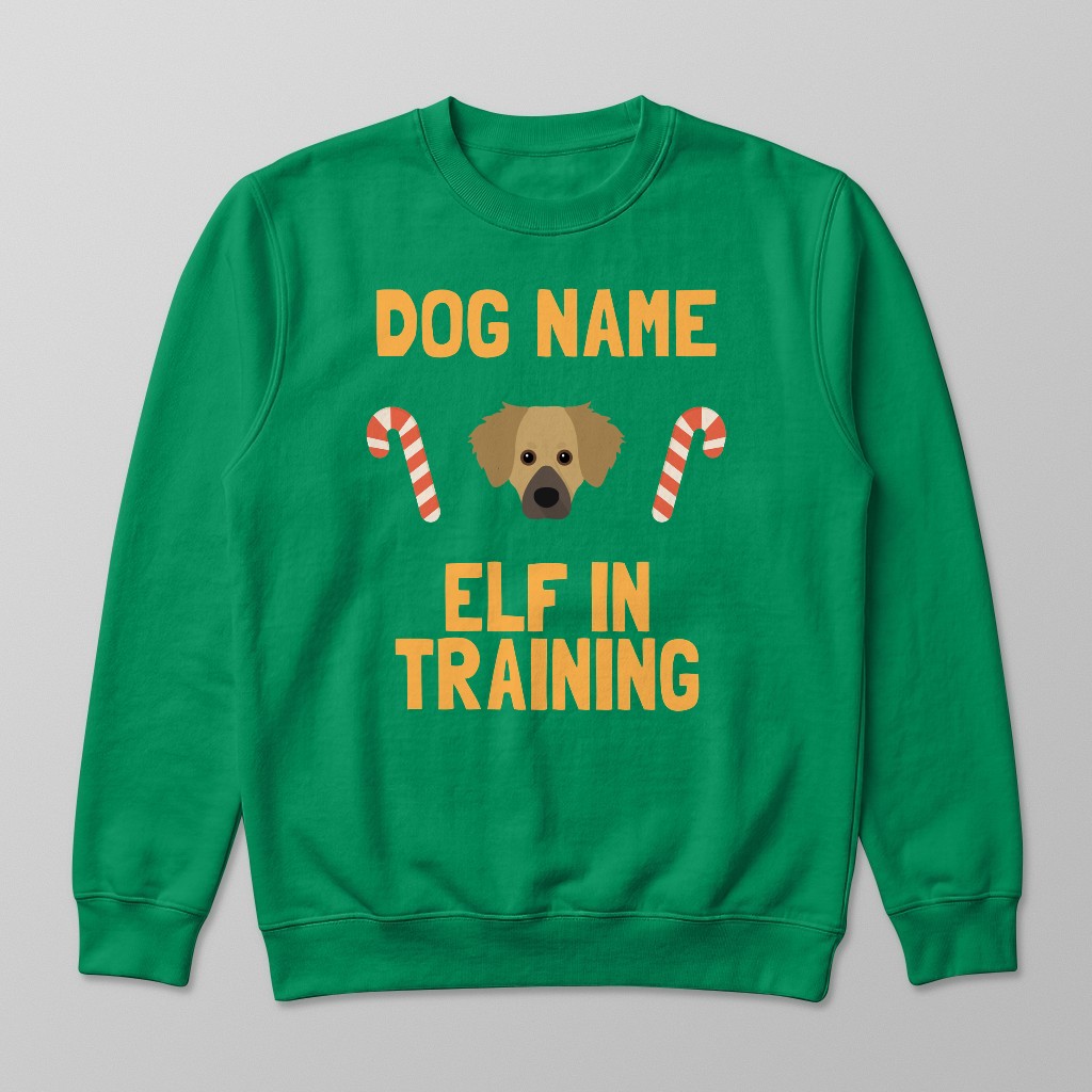 Elf In Training: Personalised {breedFullName} Sweatshirt