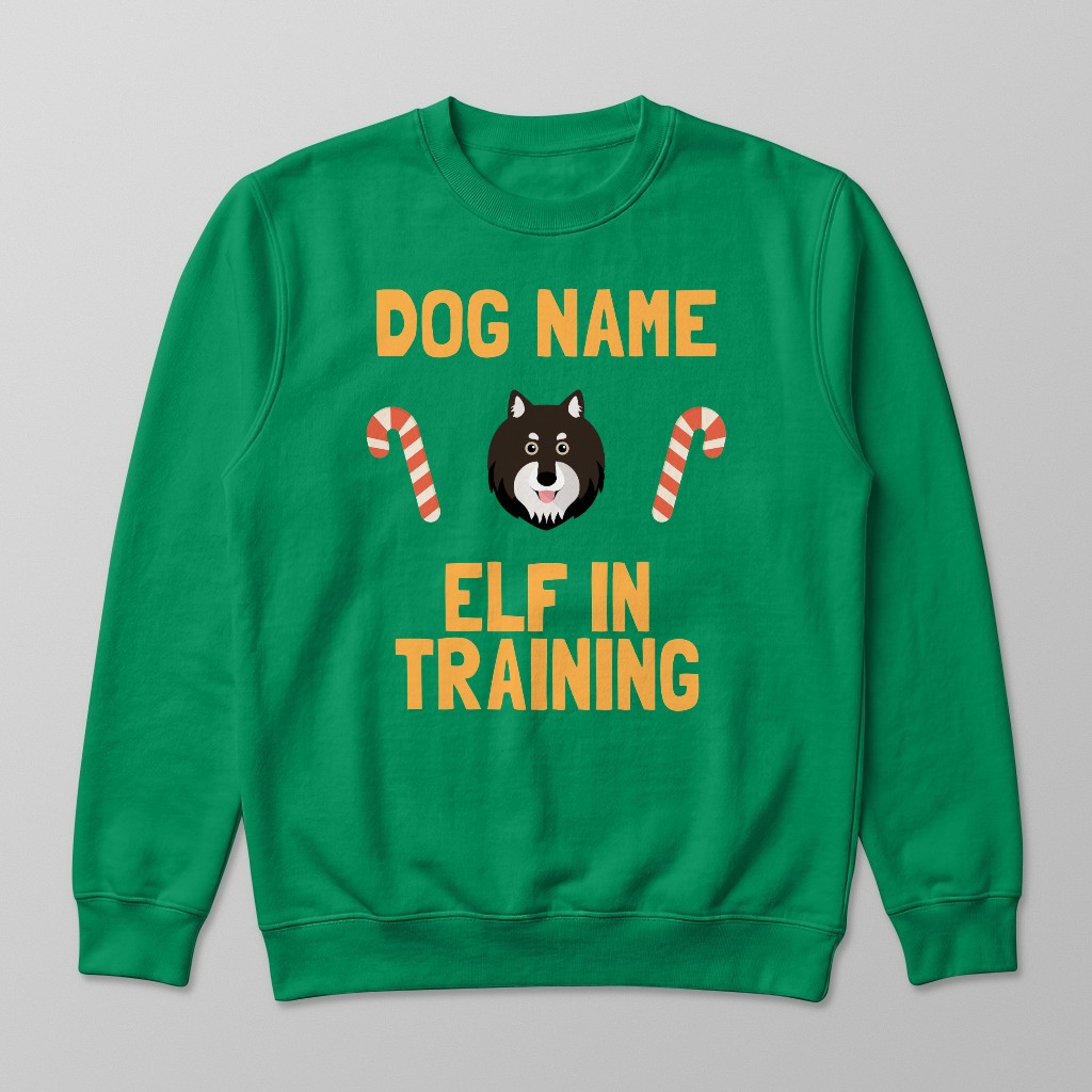 Elf In Training: Personalised {breedFullName} Sweatshirt