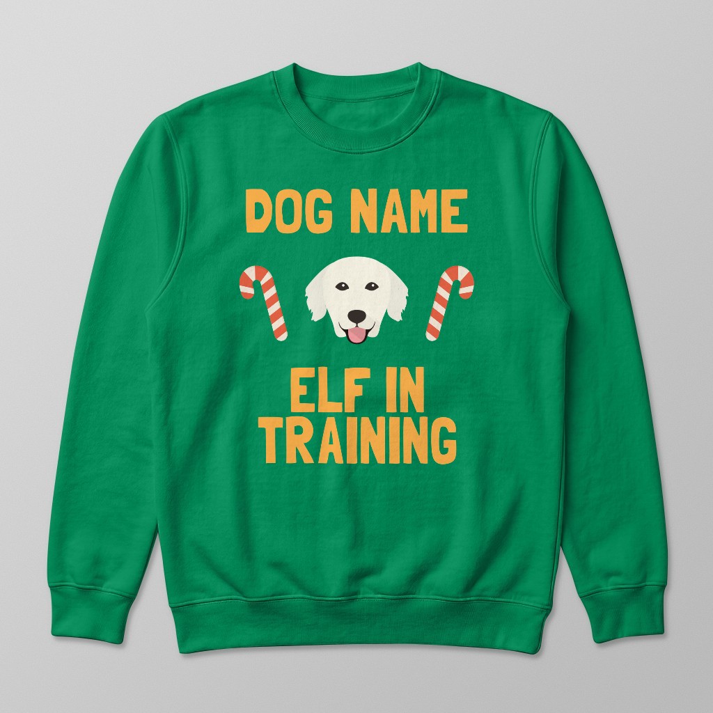 Elf In Training: Personalised {breedFullName} Sweatshirt