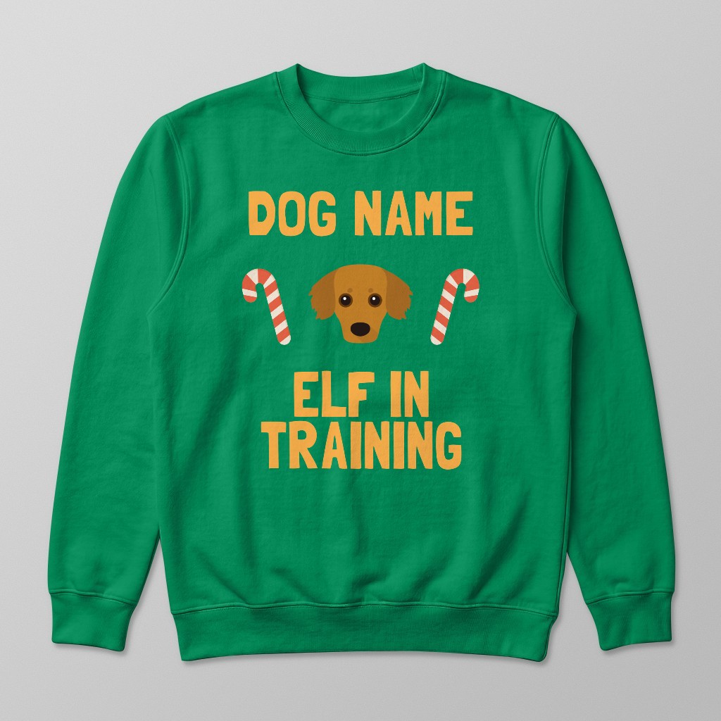 Elf In Training: Personalised {breedFullName} Sweatshirt