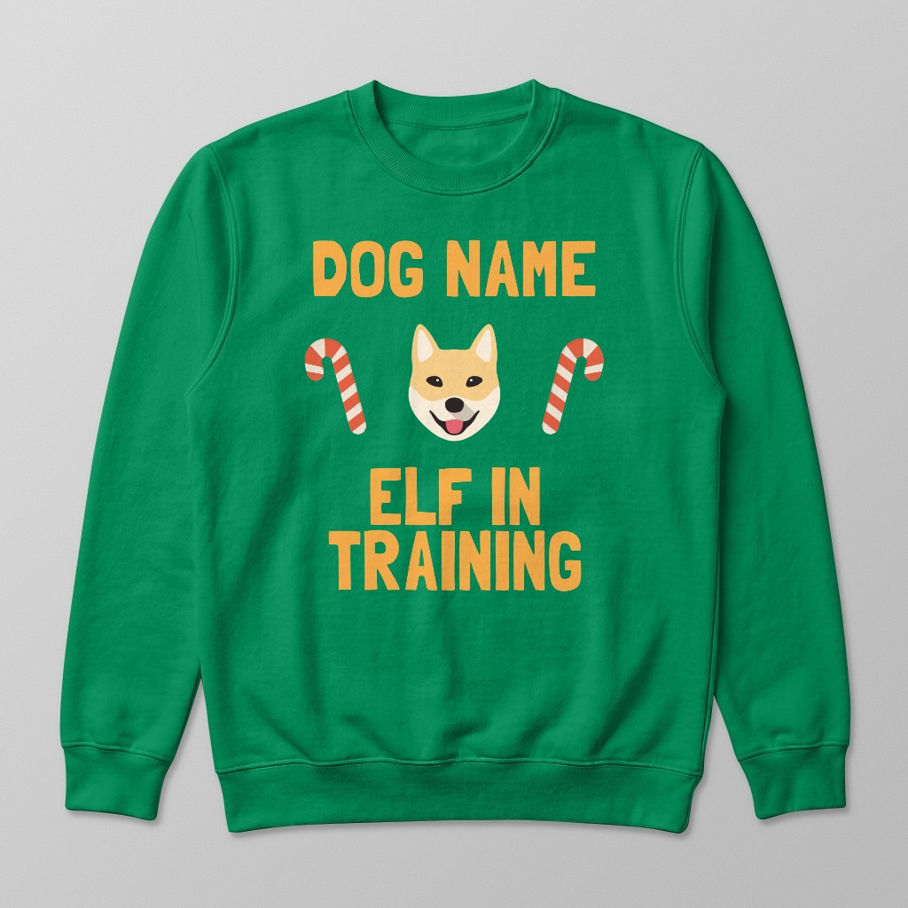 Elf In Training: Personalised {breedFullName} Sweatshirt