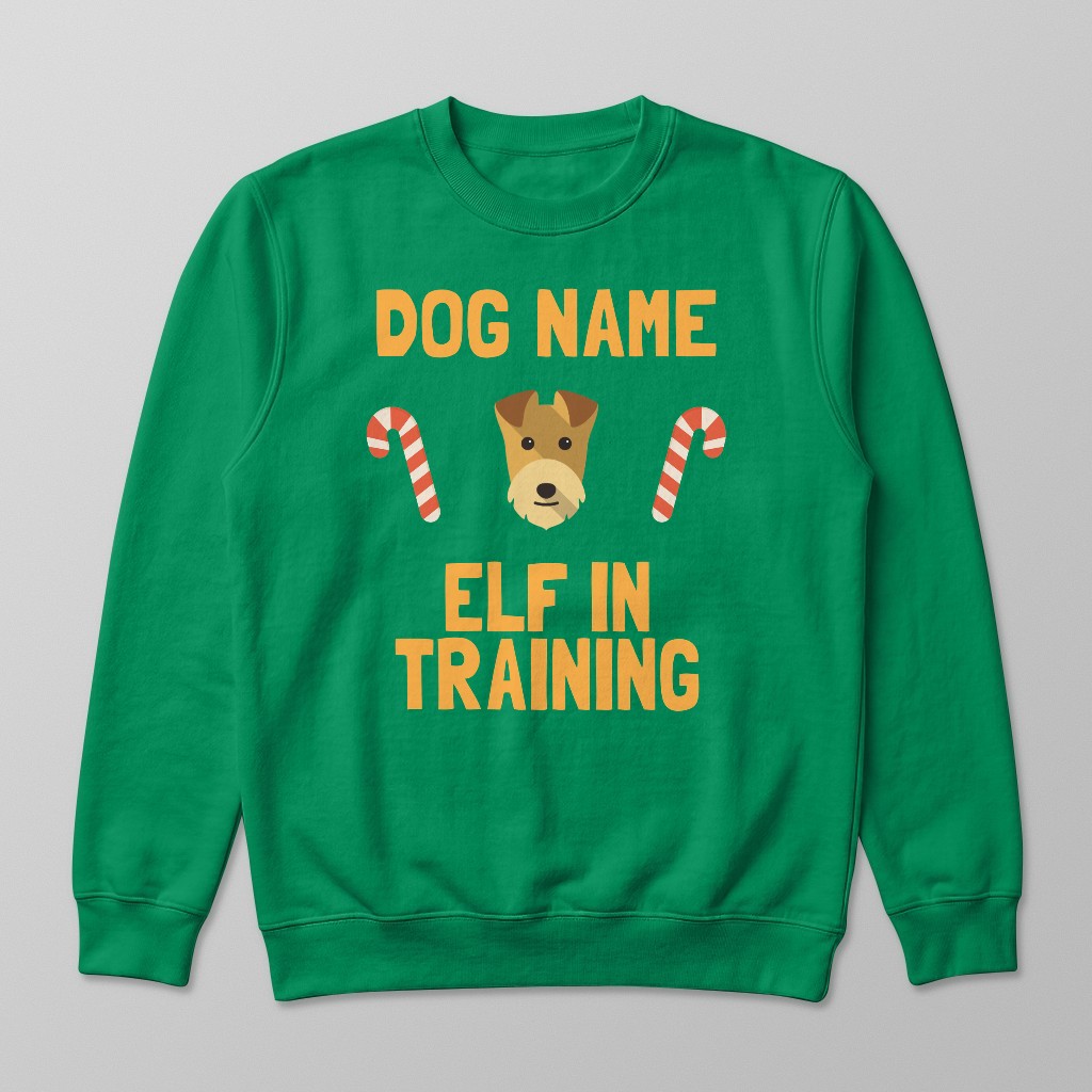 Elf In Training: Personalised {breedFullName} Sweatshirt