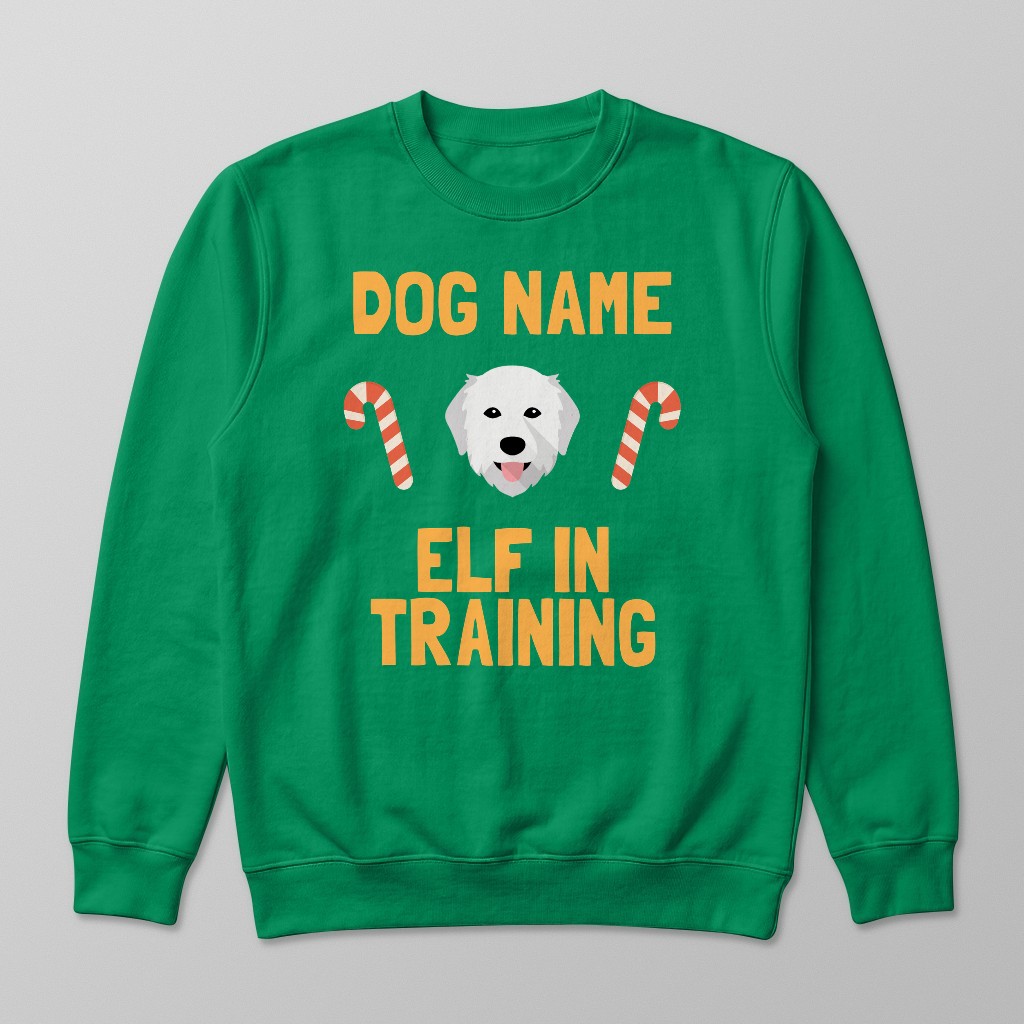Elf In Training: Personalised {breedFullName} Sweatshirt