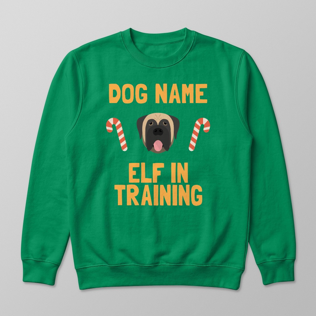 Elf In Training: Personalised {breedFullName} Sweatshirt