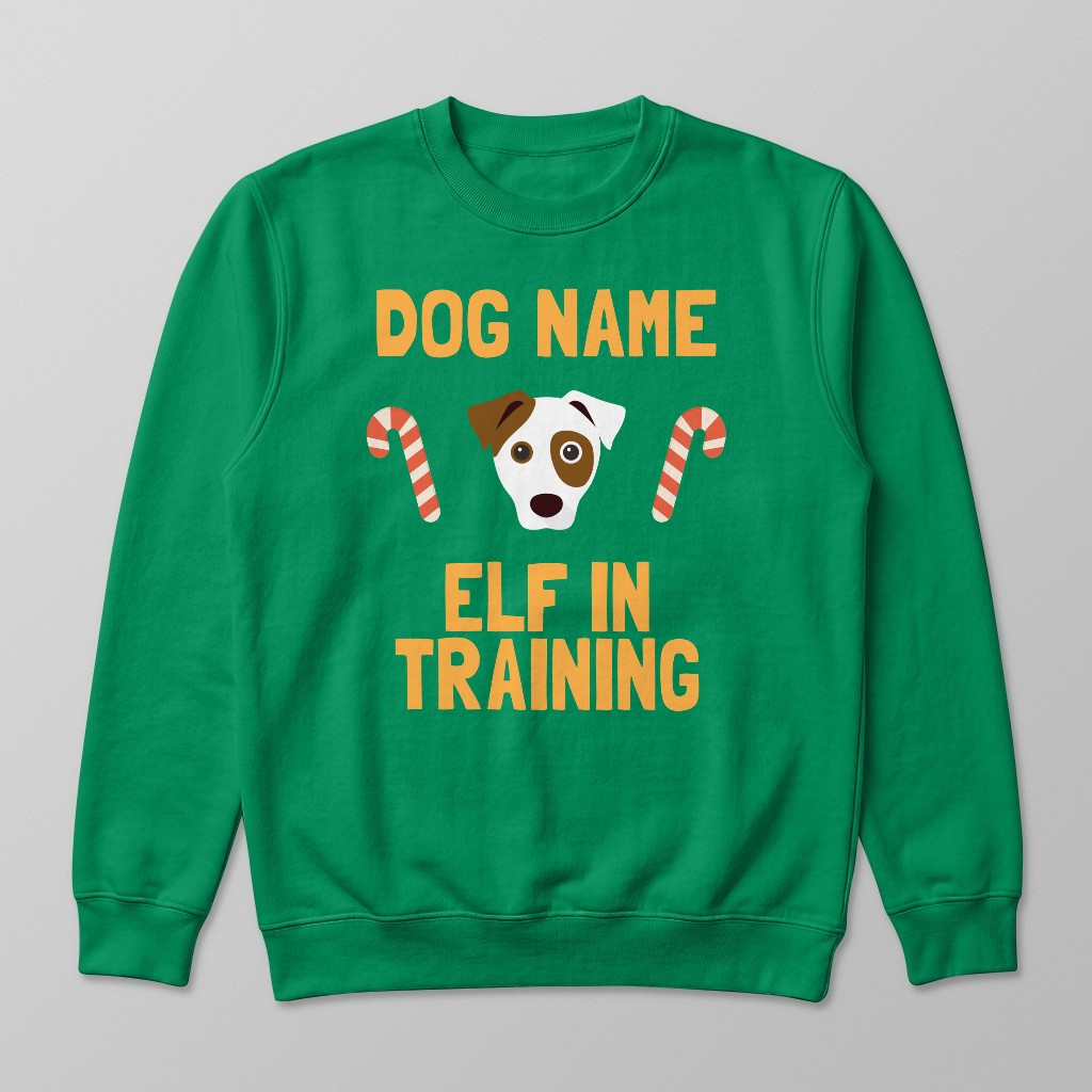 Elf In Training: Personalised {breedFullName} Sweatshirt