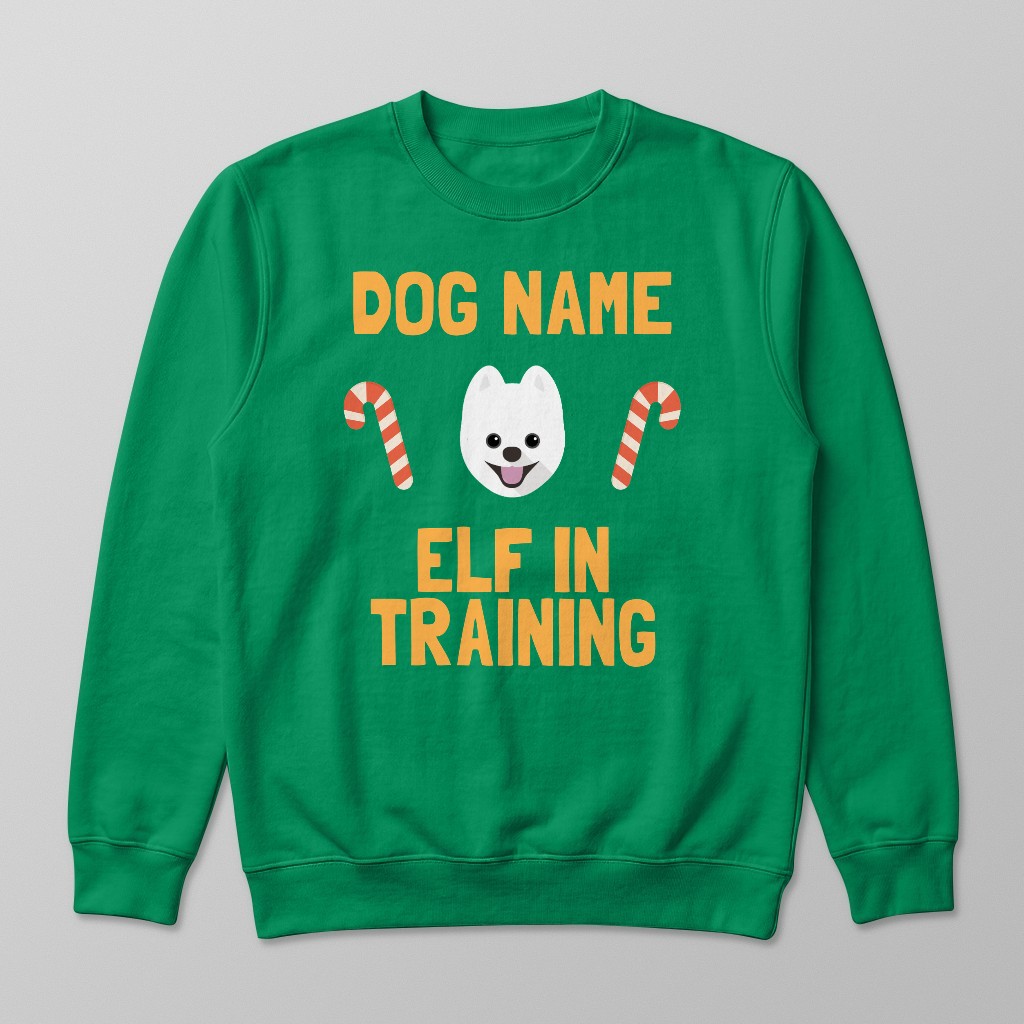 Elf In Training: Personalised {breedFullName} Sweatshirt