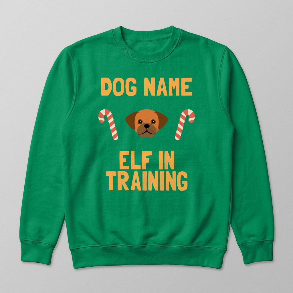 Elf In Training: Personalised {breedFullName} Sweatshirt