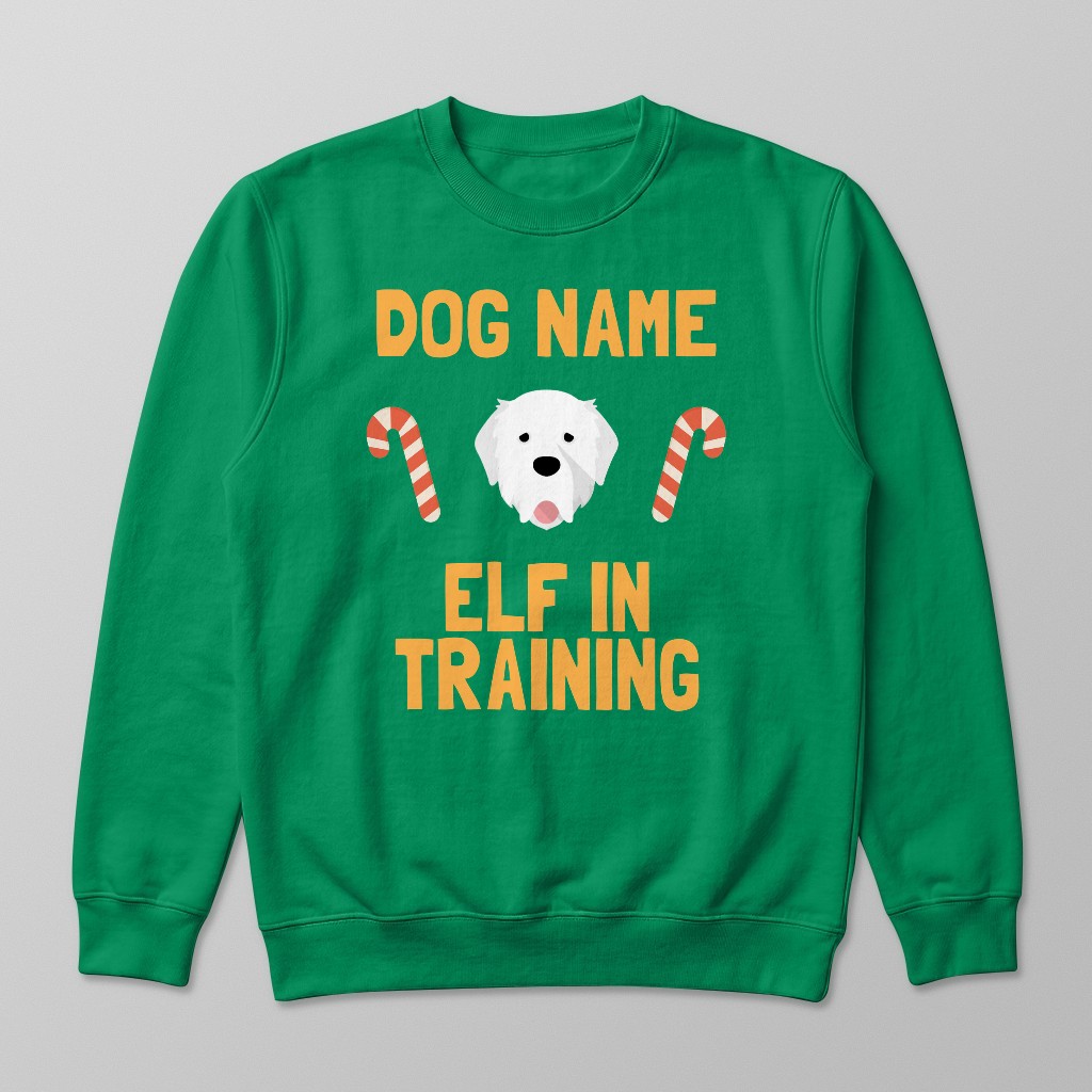 Elf In Training: Personalised {breedFullName} Sweatshirt