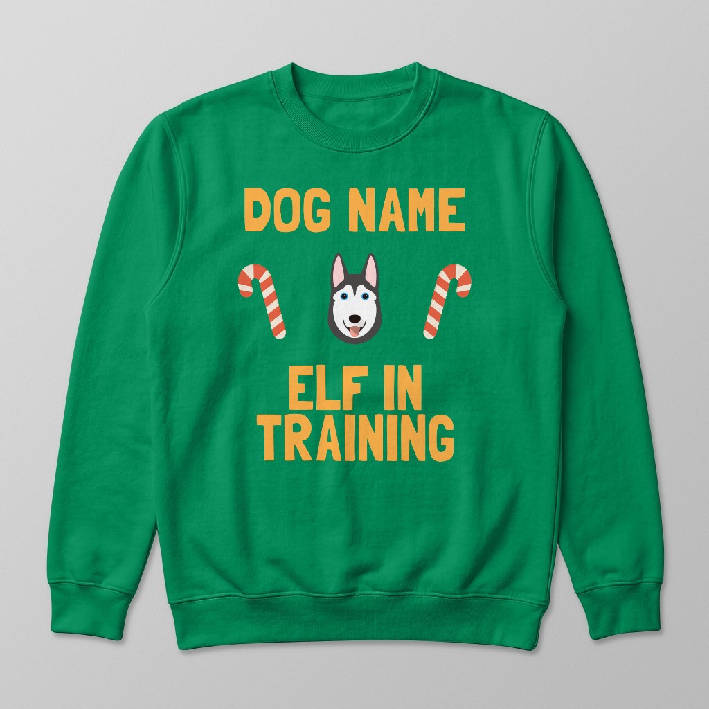 Elf In Training: Personalised {breedFullName} Sweatshirt