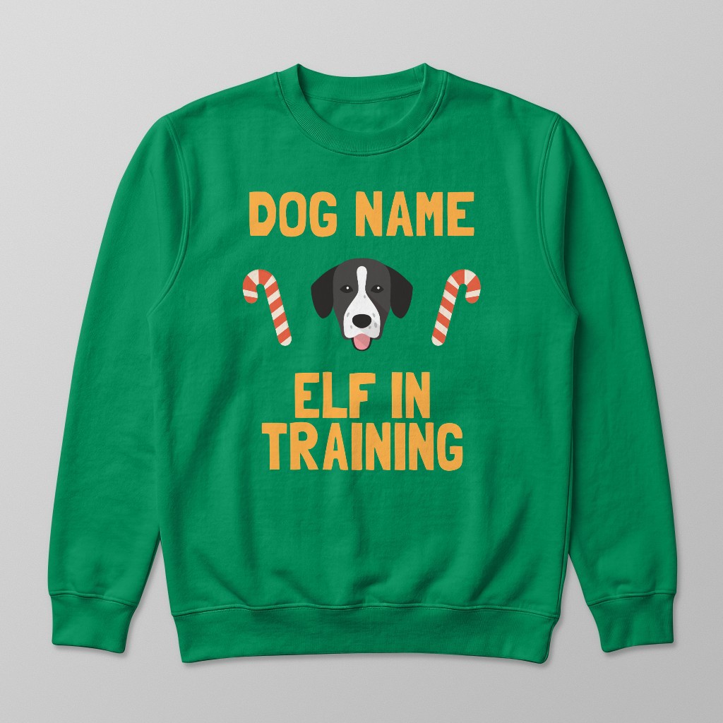 Elf In Training: Personalized {breedFullName} Sweatshirt