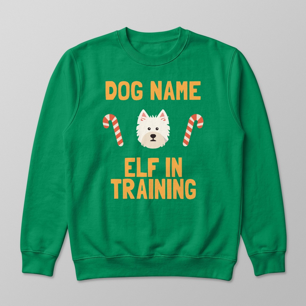 Elf In Training: Personalised {breedFullName} Sweatshirt