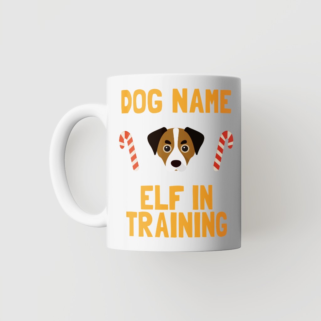 Elf In Training: Personalized {breedFullName} Mug