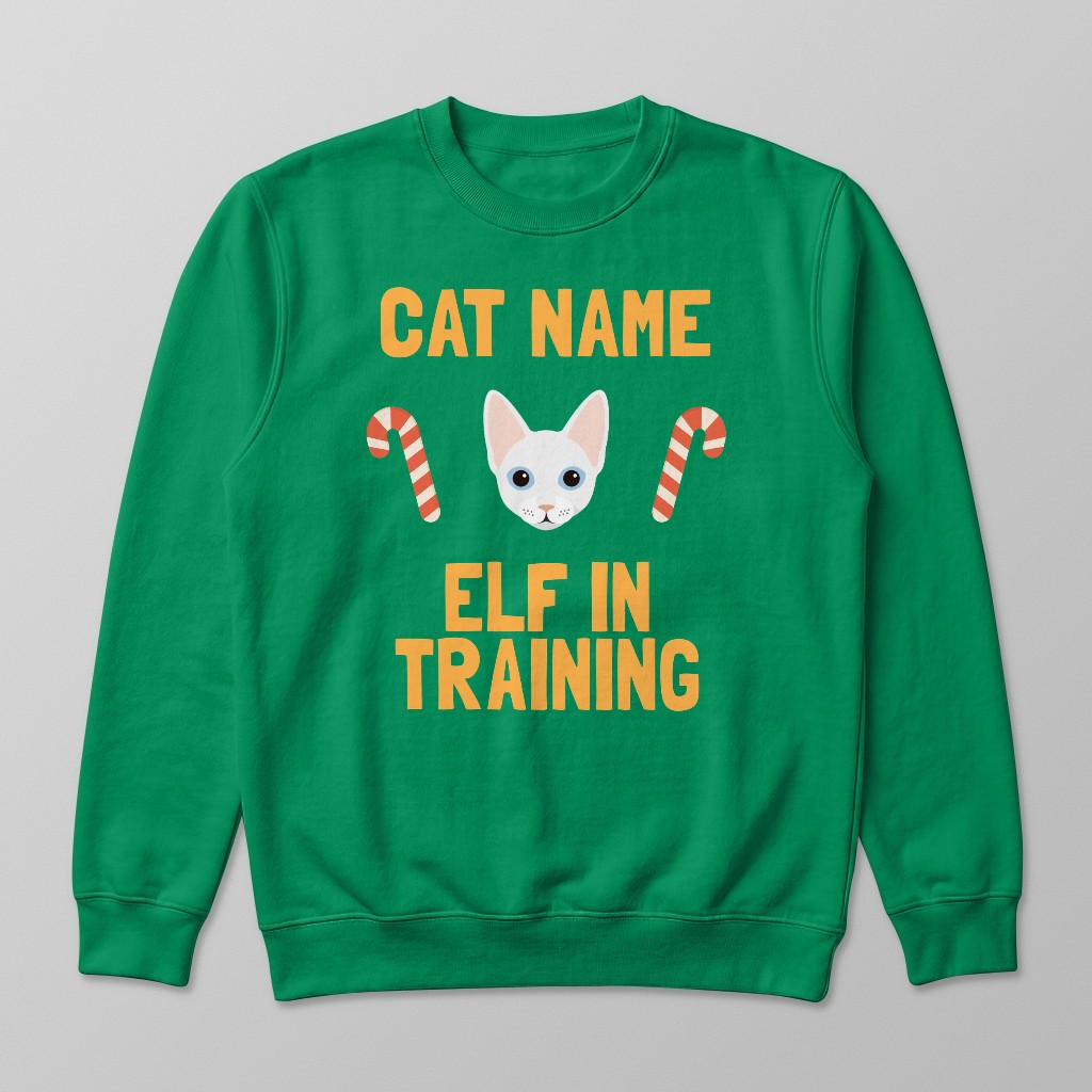 Elf In Training: Personalised {breedFullName} Sweatshirt