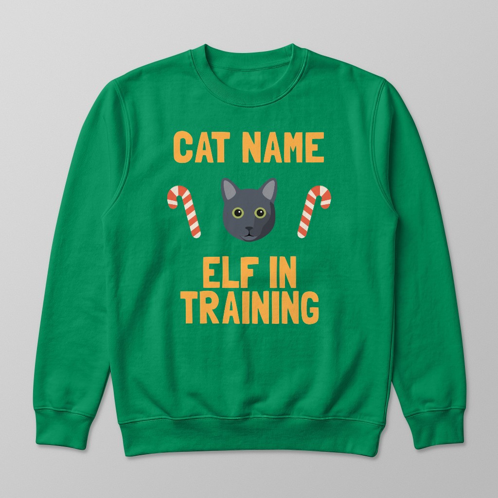 Elf In Training: Personalized {breedFullName} Sweatshirt