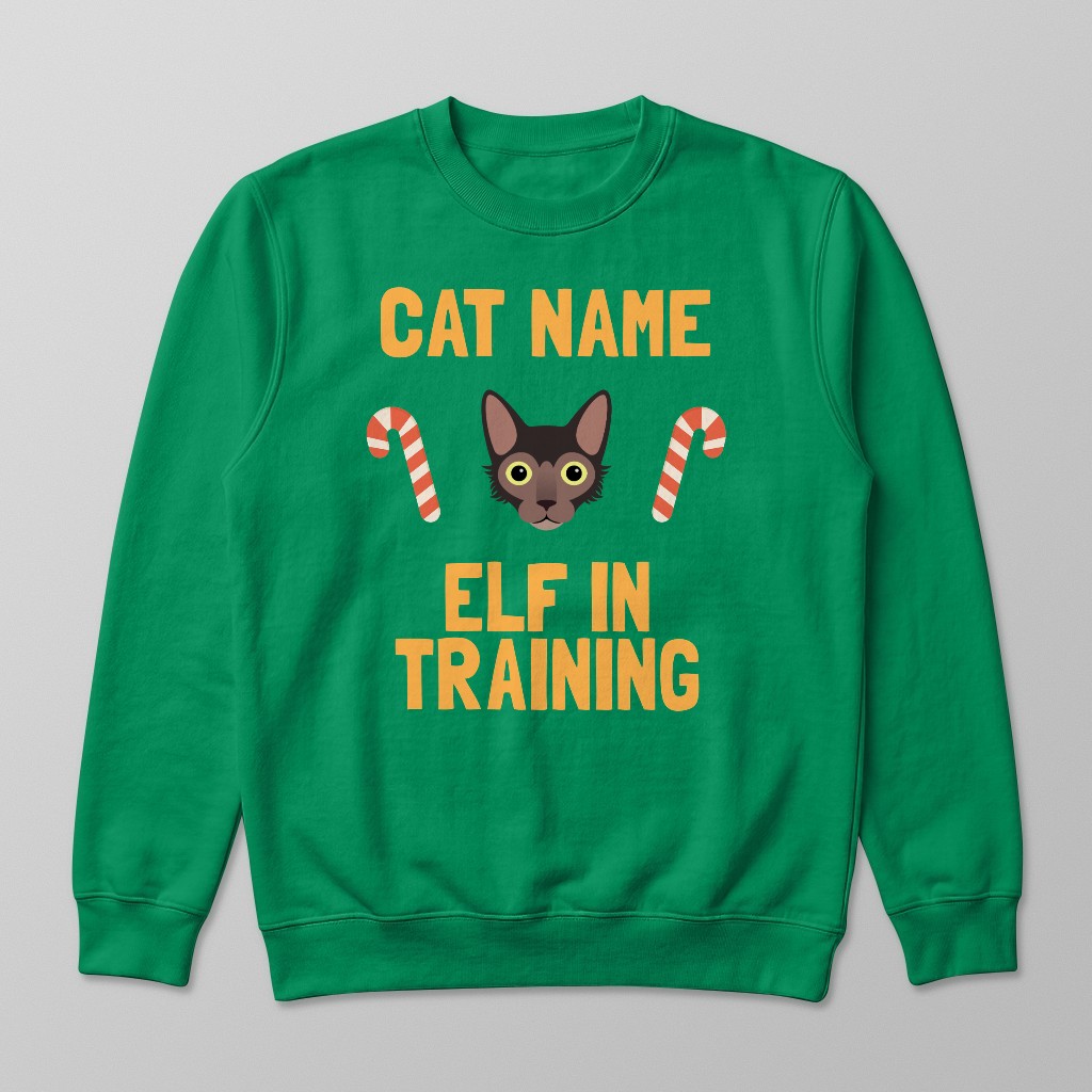 Elf In Training: Personalised {breedFullName} Sweatshirt