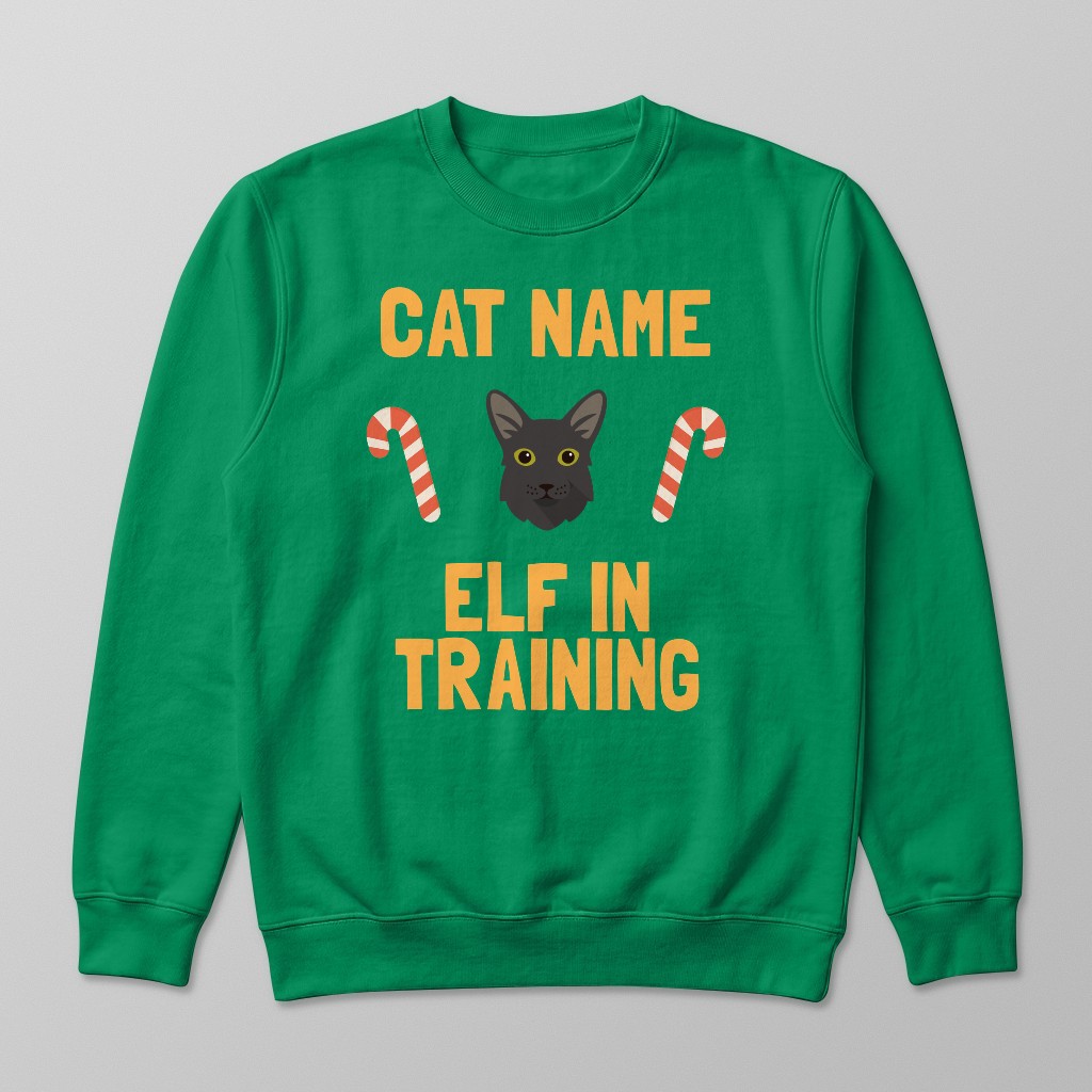 Elf In Training: Personalized {breedFullName} Sweatshirt