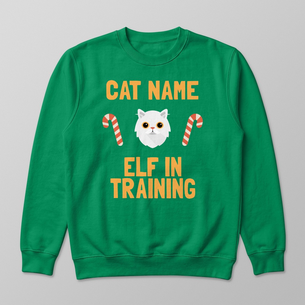 Elf In Training: Personalised {breedFullName} Sweatshirt