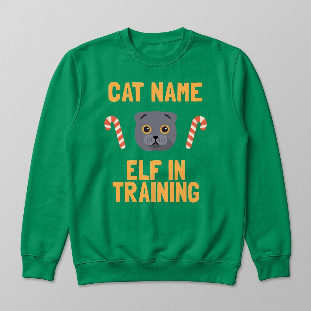 Elf In Training: Personalised {breedFullName} Sweatshirt