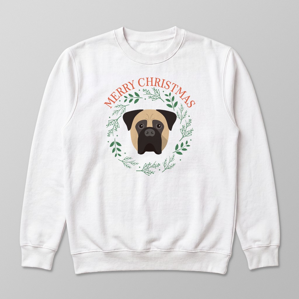 Merry Christmas Wreath: Personalised {breedFullName} Sweatshirt