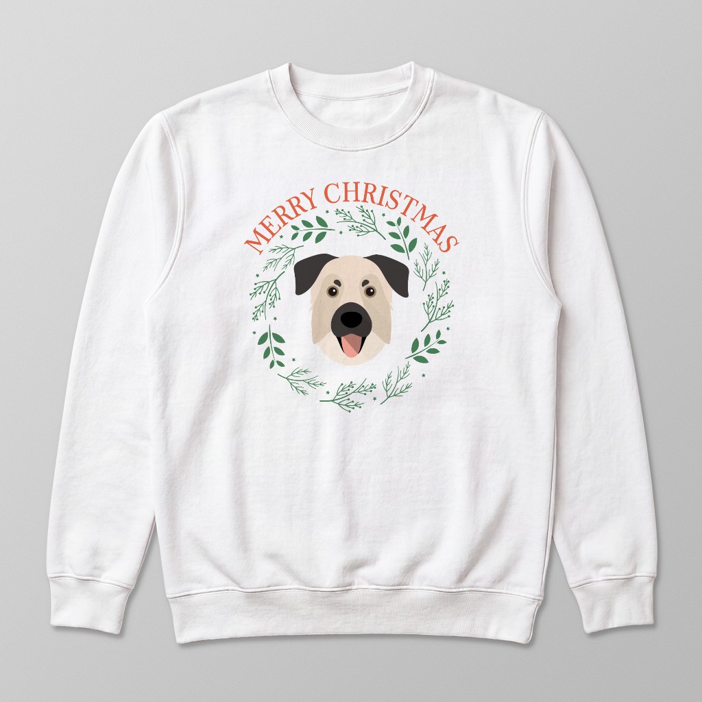 Merry Christmas Wreath: Personalised {breedFullName} Sweatshirt