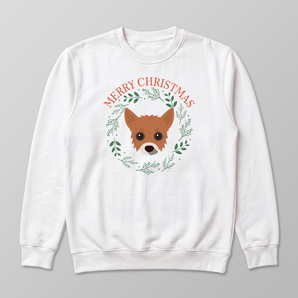 Merry Christmas Wreath: Personalised {breedFullName} Sweatshirt