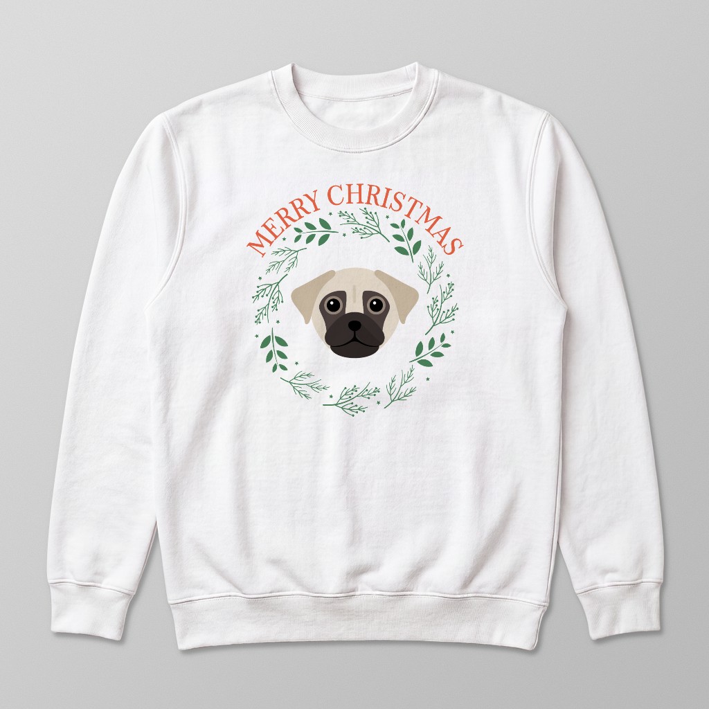 Merry Christmas Wreath: Personalised {breedFullName} Sweatshirt