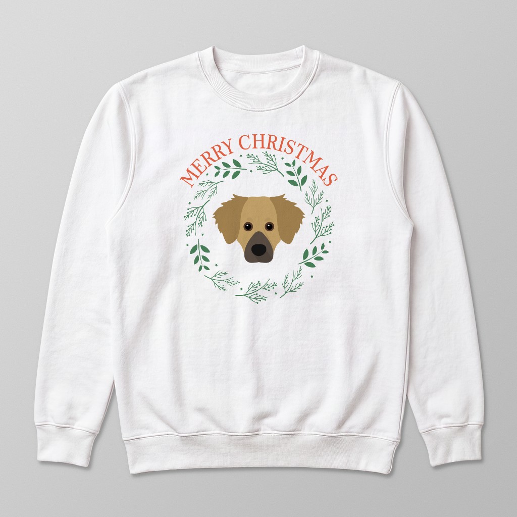 Merry Christmas Wreath: Personalised {breedFullName} Sweatshirt