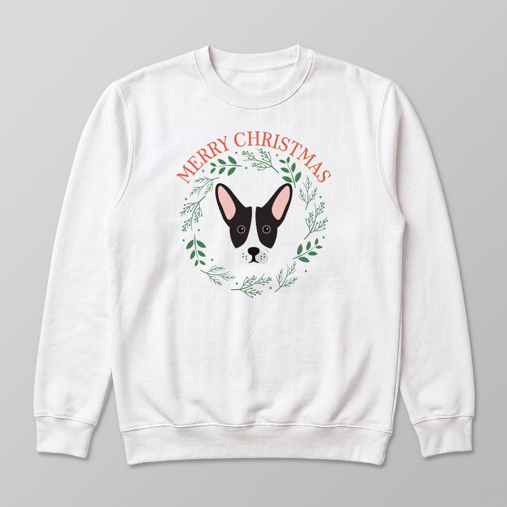 Merry Christmas Wreath: Personalised {breedFullName} Sweatshirt