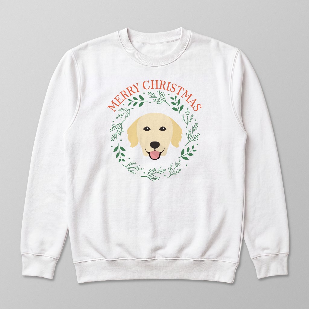 Merry Christmas Wreath: Personalized {breedFullName} Sweatshirt