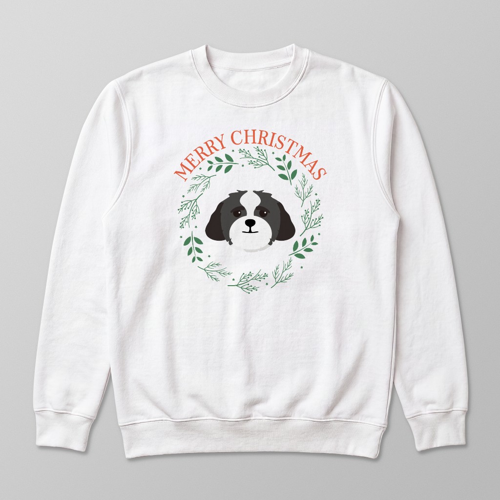 Merry Christmas Wreath: Personalised {breedFullName} Sweatshirt