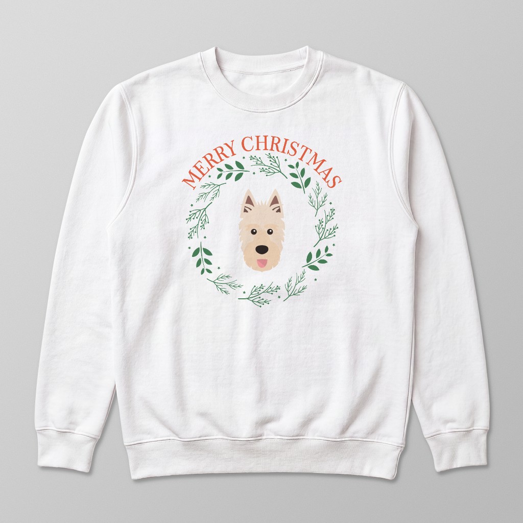 Merry Christmas Wreath: Personalised {breedFullName} Sweatshirt