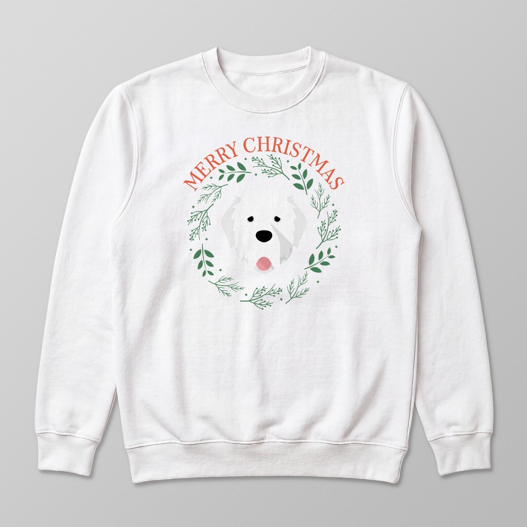 Merry Christmas Wreath: Personalised {breedFullName} Sweatshirt