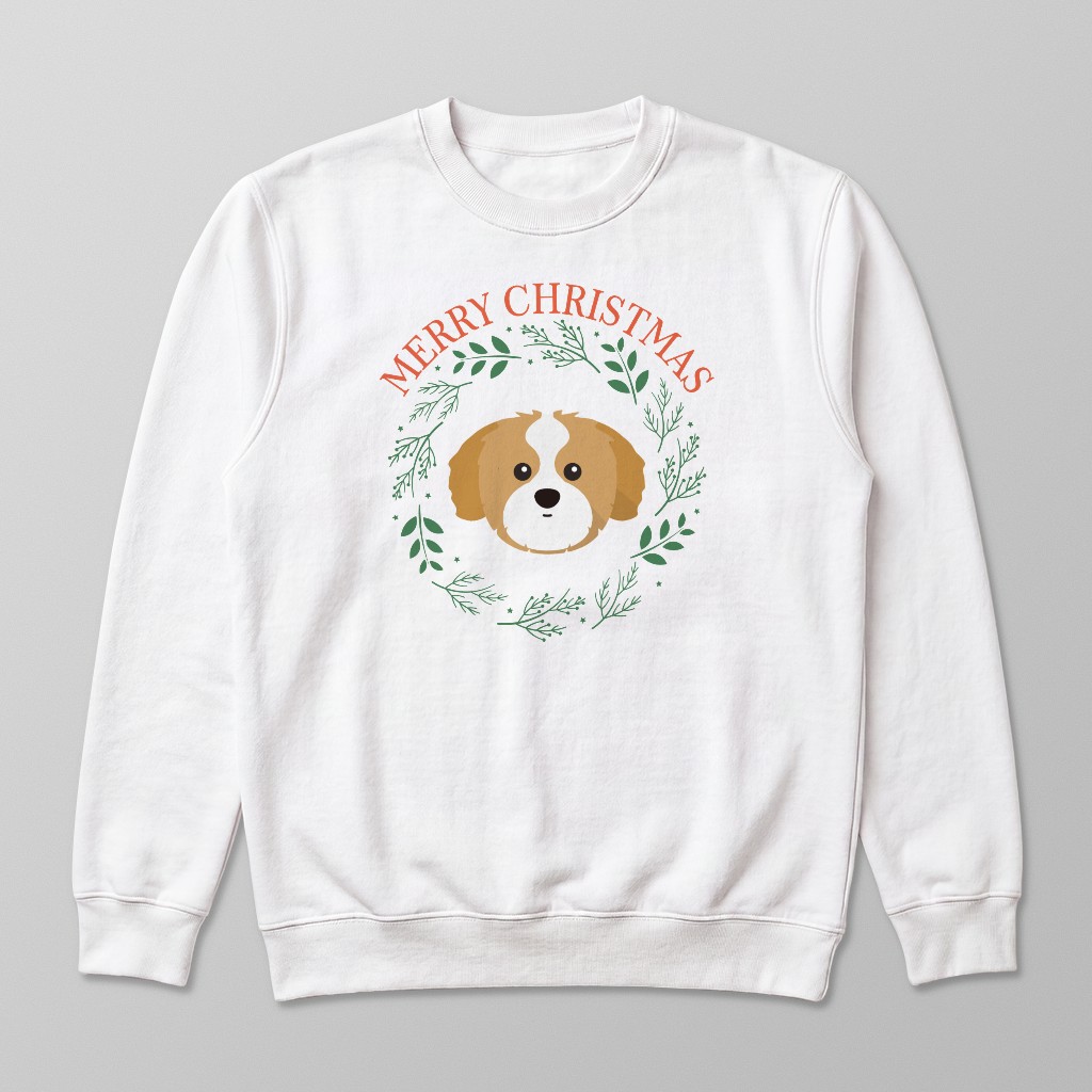 Merry Christmas Wreath: Personalised {breedFullName} Sweatshirt