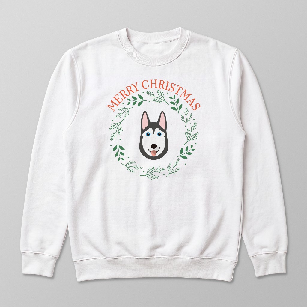 Merry Christmas Wreath: Personalised {breedFullName} Sweatshirt