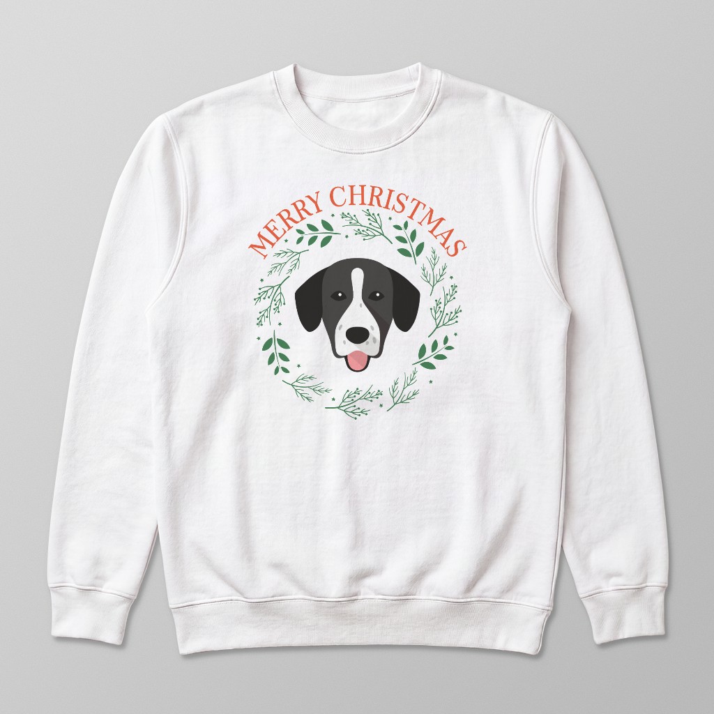 Merry Christmas Wreath: Personalized {breedFullName} Sweatshirt