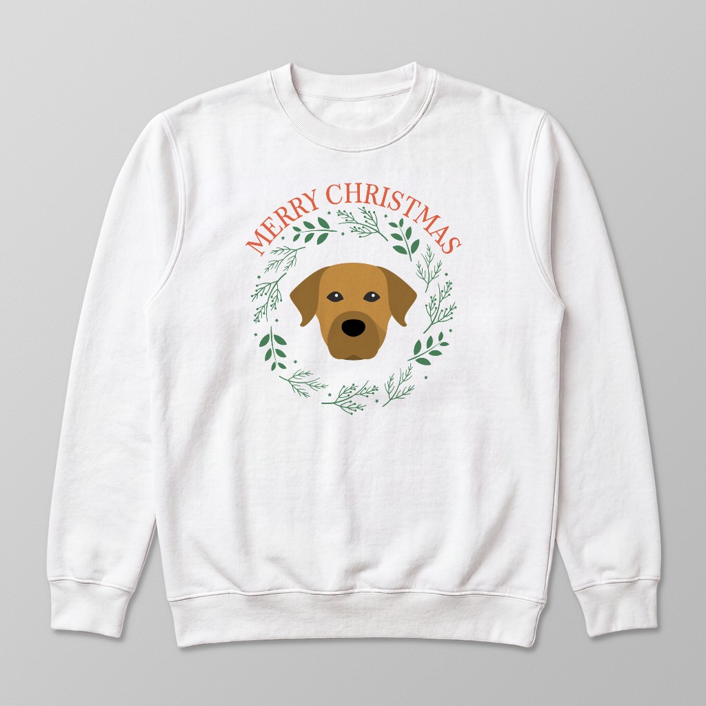 Merry Christmas Wreath: Personalized {breedFullName} Sweatshirt