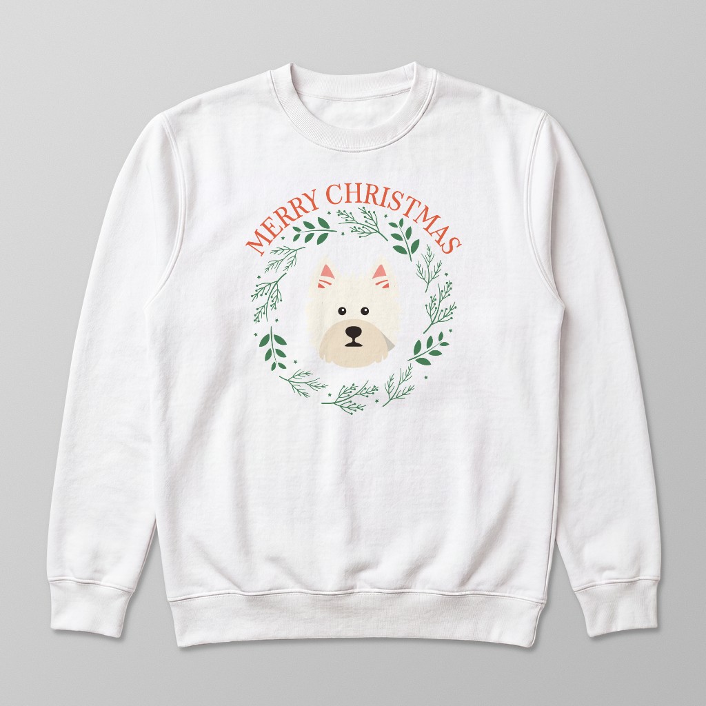Merry Christmas Wreath: Personalised {breedFullName} Sweatshirt