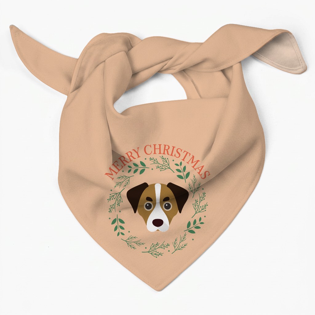 Merry Christmas Wreath: Personalized {breedFullName} Bandana